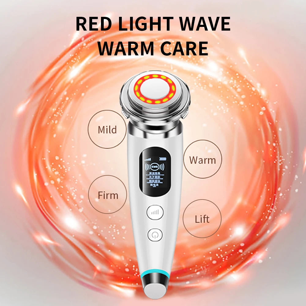 Massageador facial GENNADIYA com LED para rejuvenescimento facial LED e cuidados quentes