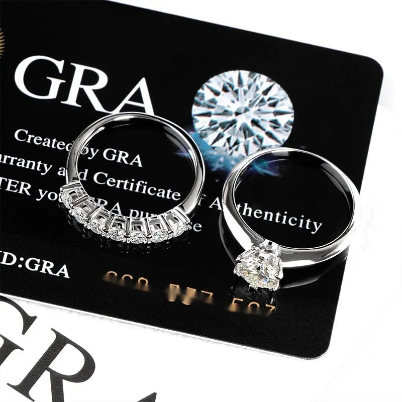 Anéis moissanite femininos da JOYCE JELLY com design elegante e certificado de autenticidade