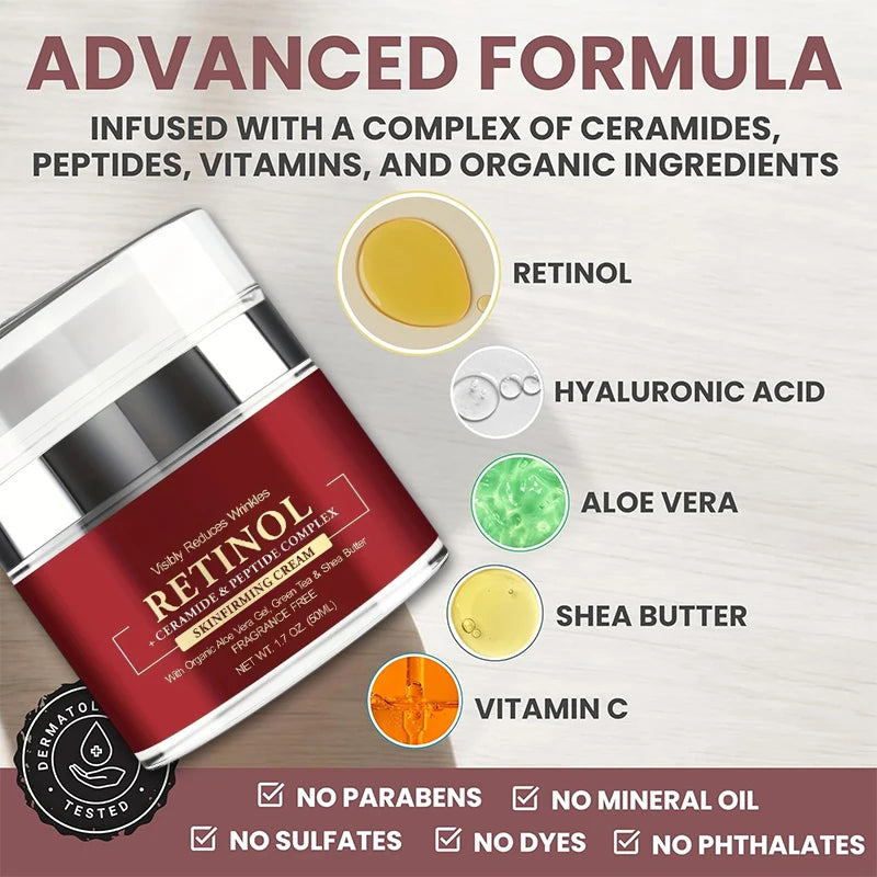 Creme de tratamento facial ANYIF com retinol e ingredientes orgânicos, hidratante facial firmador