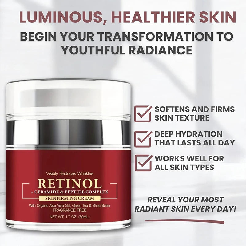 Creme de tratamento da pele facial ANYIF com Retinol e complexo de ceramidas para hidratante facial firmador