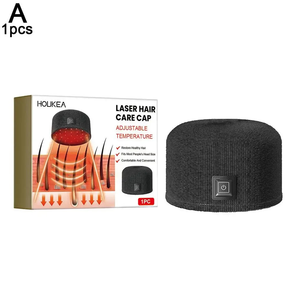 Touca infravermelha para queda de cabelo, ajustável e confortável, com controle de temperatura para tratamento capilar