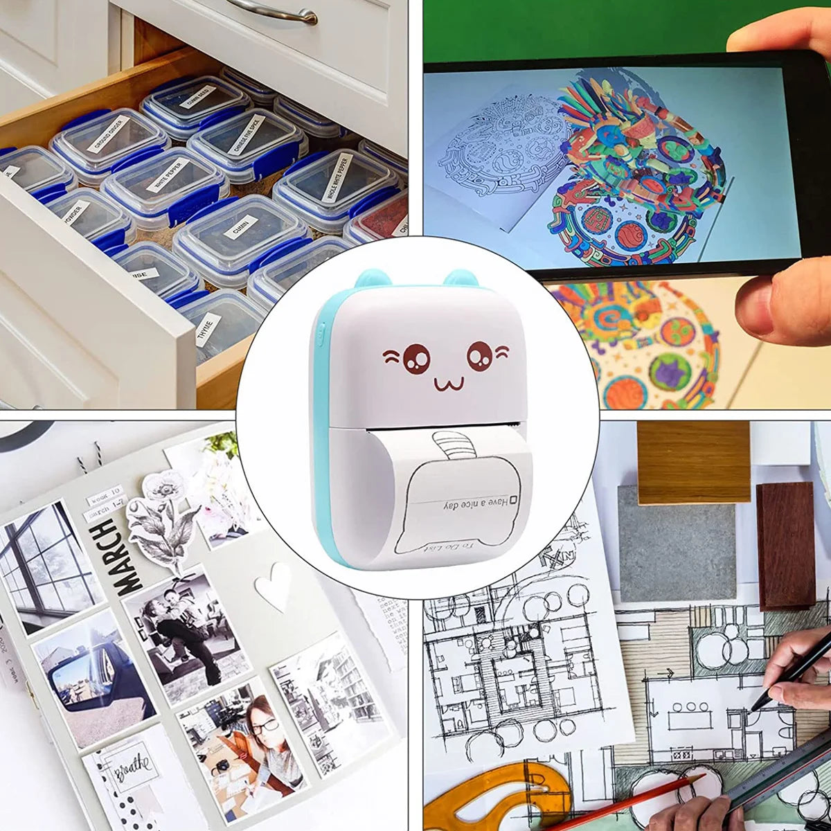 Mini impressora LEFUXIN ideal como impressora de fotos para iPhone e Android, perfeita para scrapbooking