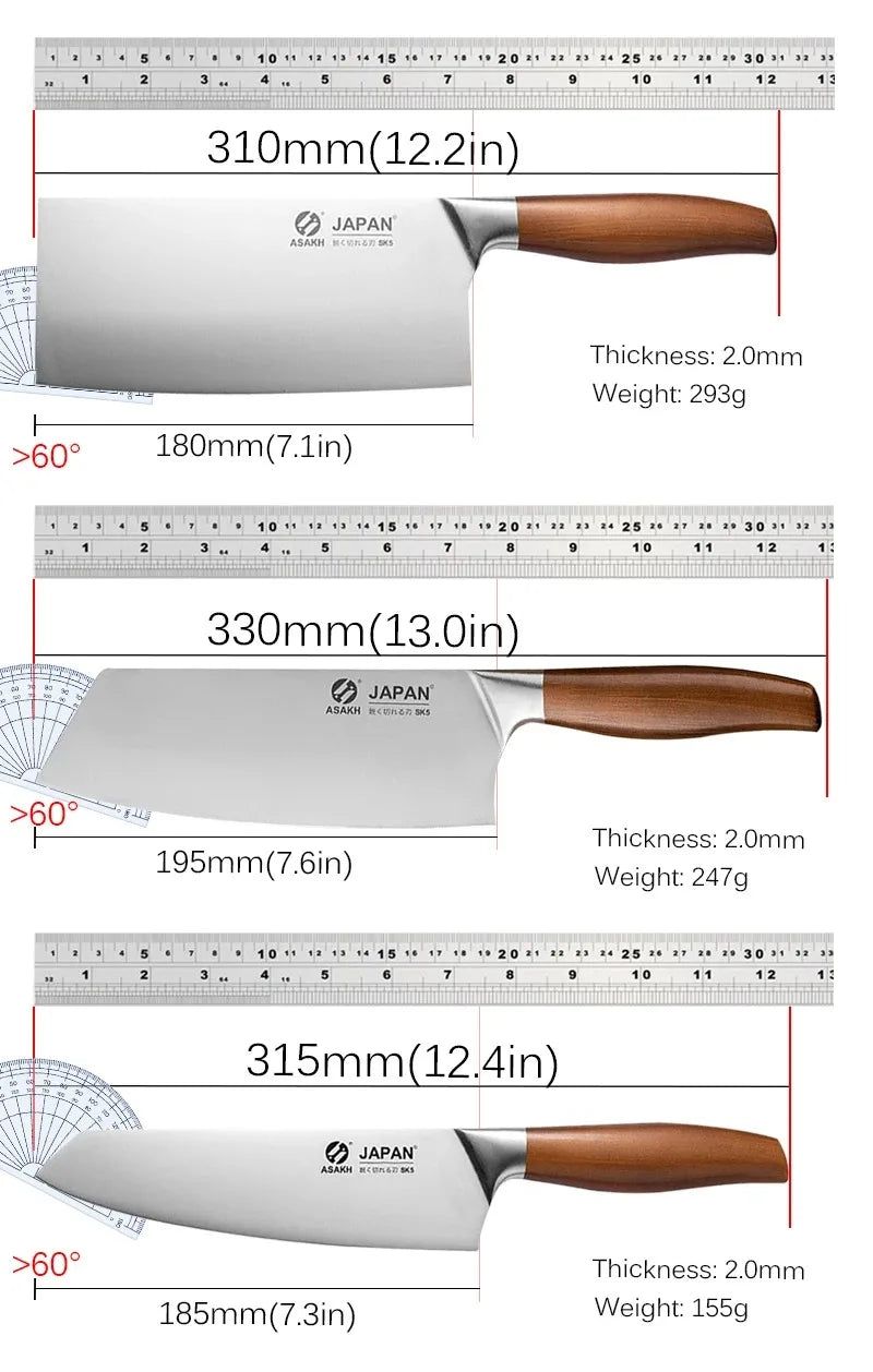 Conjunto de facas de chef profissional da marca NOENNAME_NULL com lâminas de diferentes tamanhos