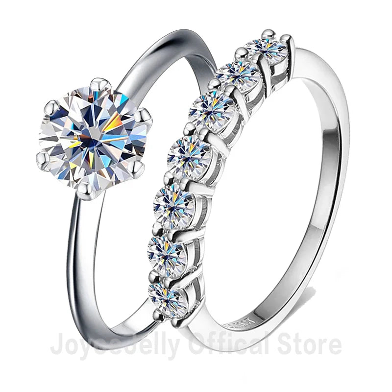 Anéis moissanite femininos da JOYCE JELLY, com design sofisticado e brilhantes deslumbrantes