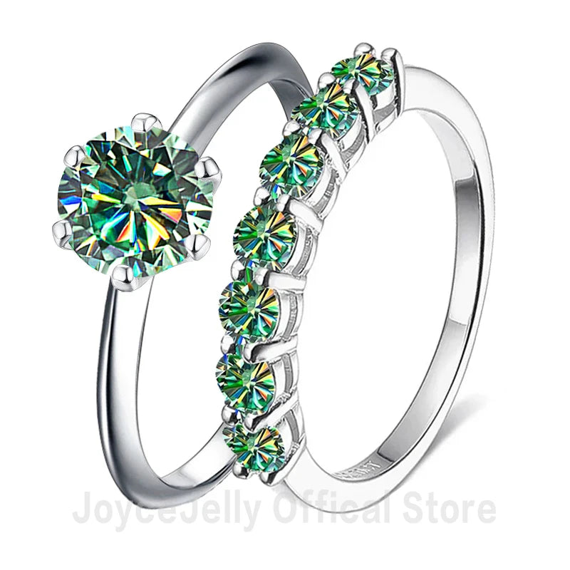 Anéis moissanite femininos da JOYCE JELLY com design elegante e pedrarias coloridas
