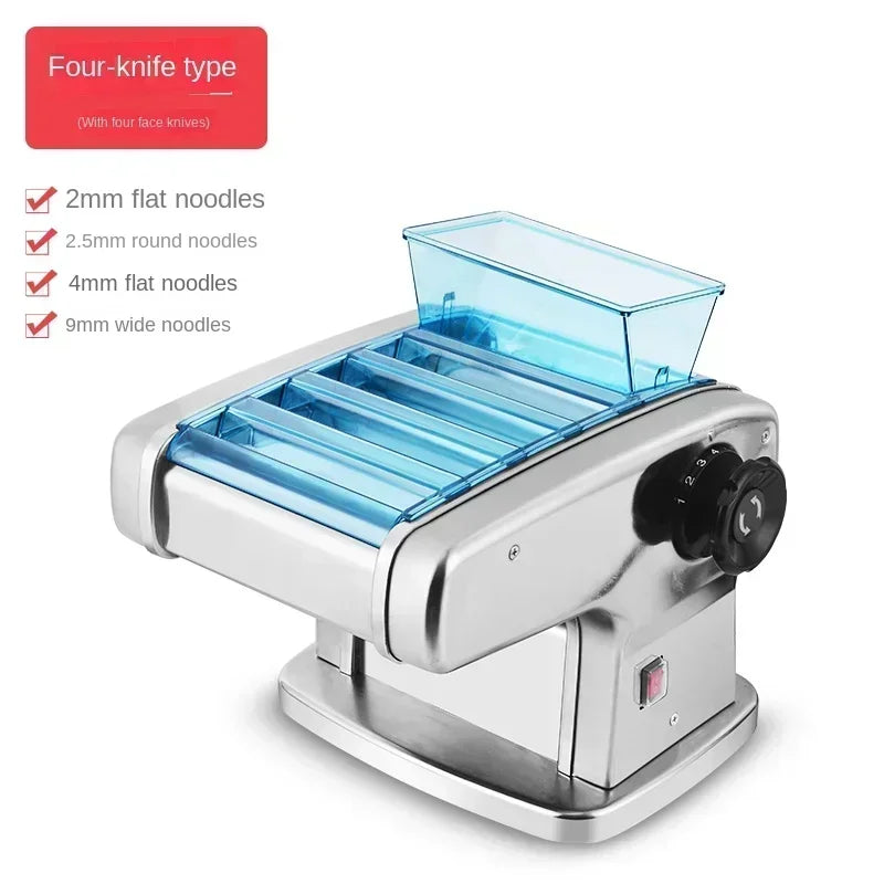 Máquina elétrica de fazer macarrão HAOYUNMA com rolamento multifuncional de inox e diferentes espessuras de massa