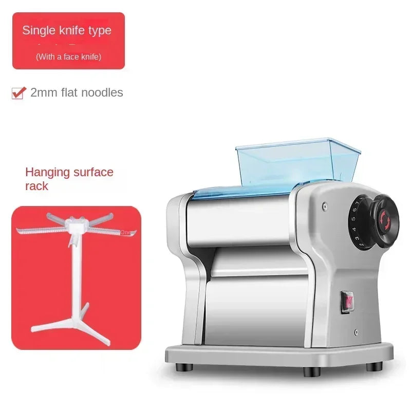 Máquina elétrica de fazer macarrão HAOYUNMA com rolamento multifuncional de inox para massas finas de 2mm