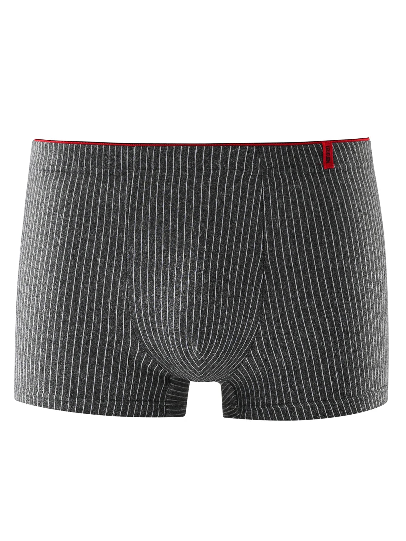 Cuecas boxer masculinas macias em cinza listrado, parte de um kit de cuecas masculinas macias