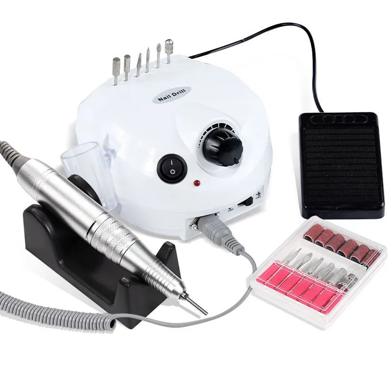 Máquina elétrica de lixar unhas LIMEGIRL com kit de pedicure completo e várias pontas para tratamento de unhas