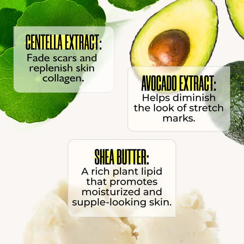 Creme para estrias na barriga BISUTANG com extratos de centella, abacate e manteiga de karité