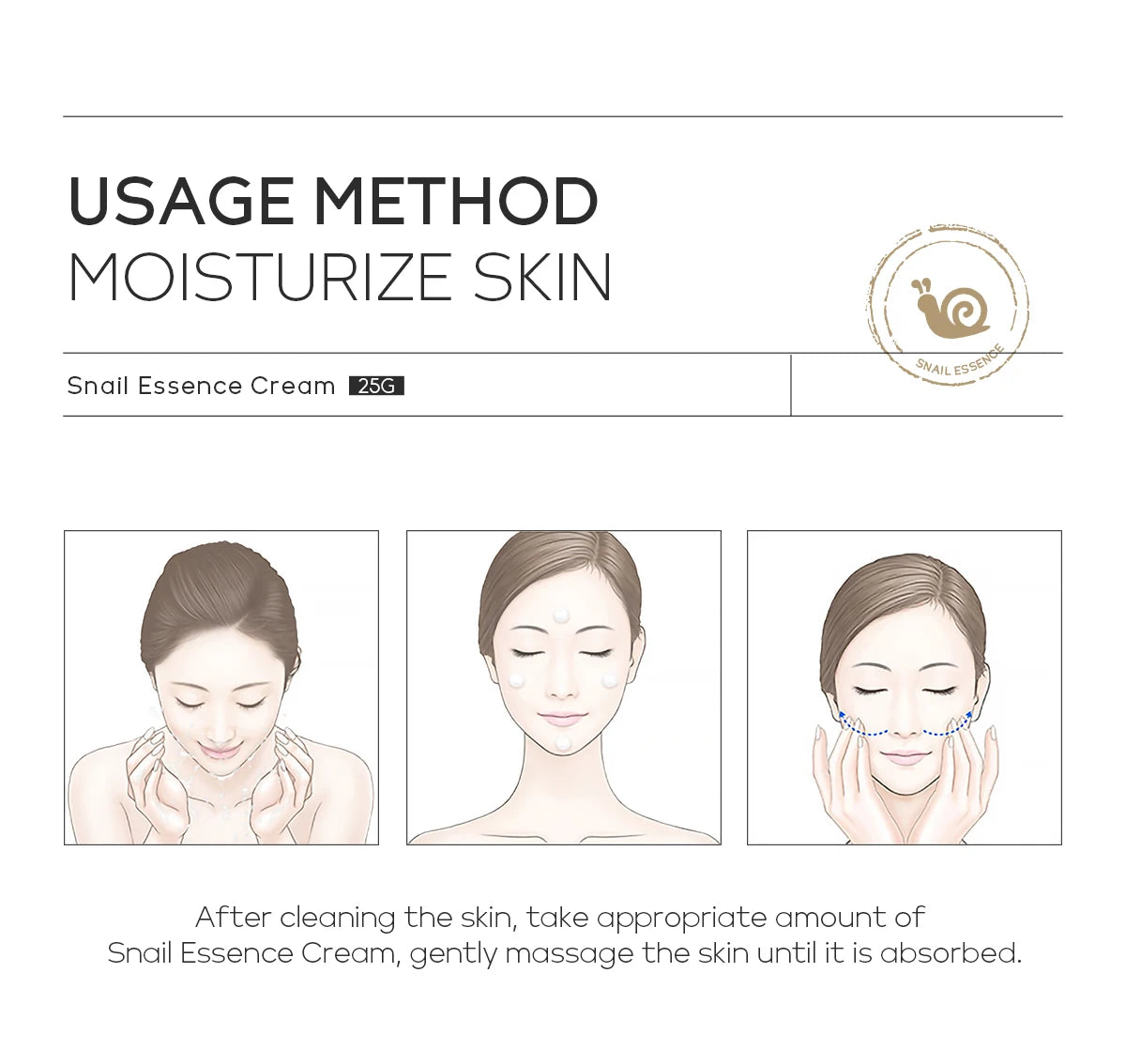 Creme de tratamento facial LAIKOU com essência de caracol, ideal como hidratante pele rosto danificada