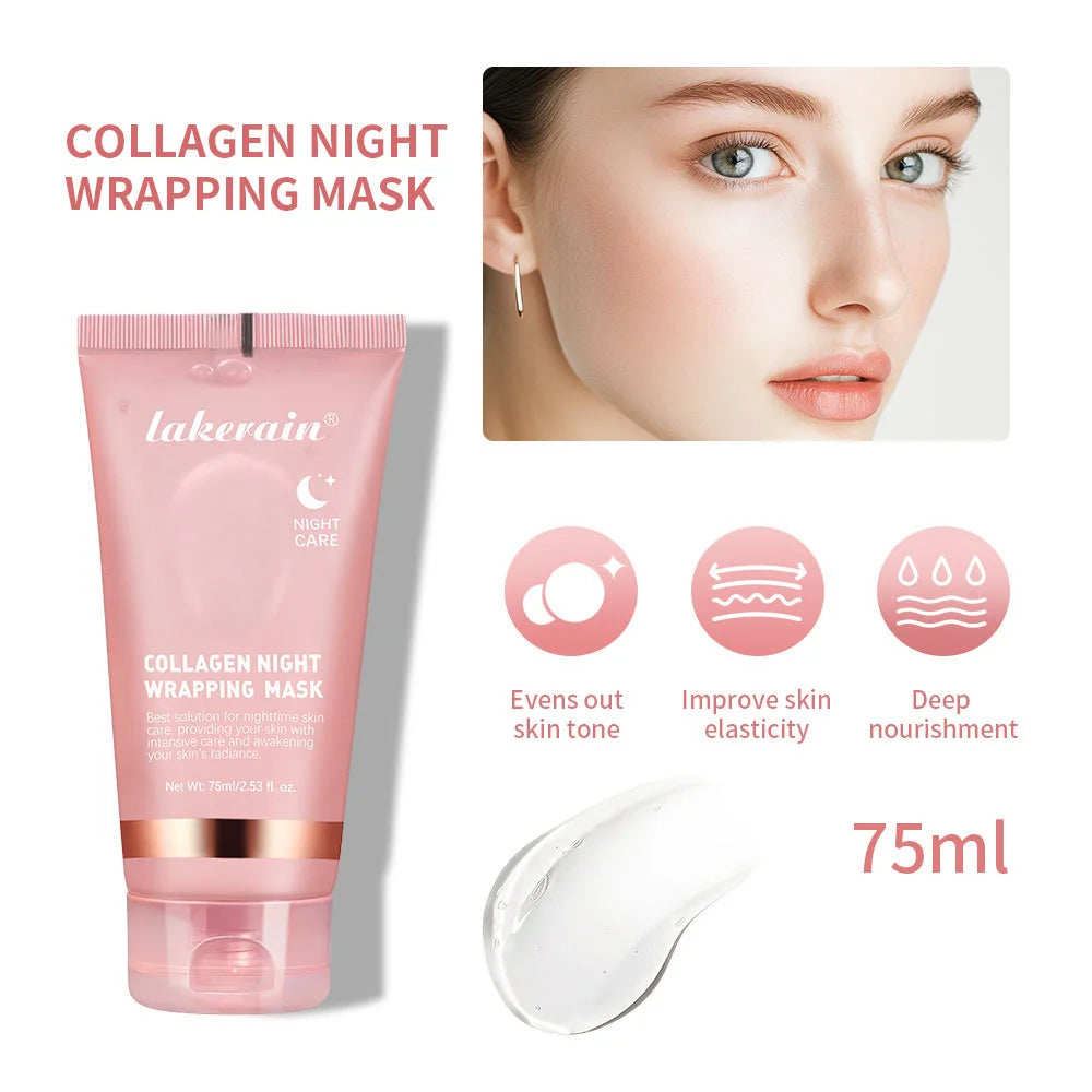 Creme noturno para pele facial com colágeno VERONNI embalagem 75ml suaviza tom e melhora elasticidade