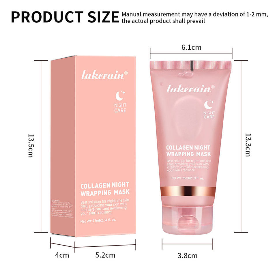 Creme noturno para pele facial com colágeno VERONNI embalagem e tubo rosa medindo 13,5 cm