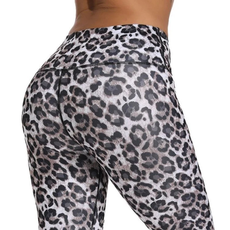 Leggings femininas estampa animal com design de patas de leopardo para estilo e conforto