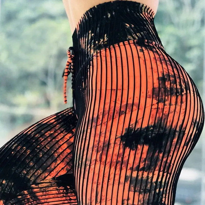 Leggings para ioga coloridas com estampa vibrante e cintura alta para conforto e estilo