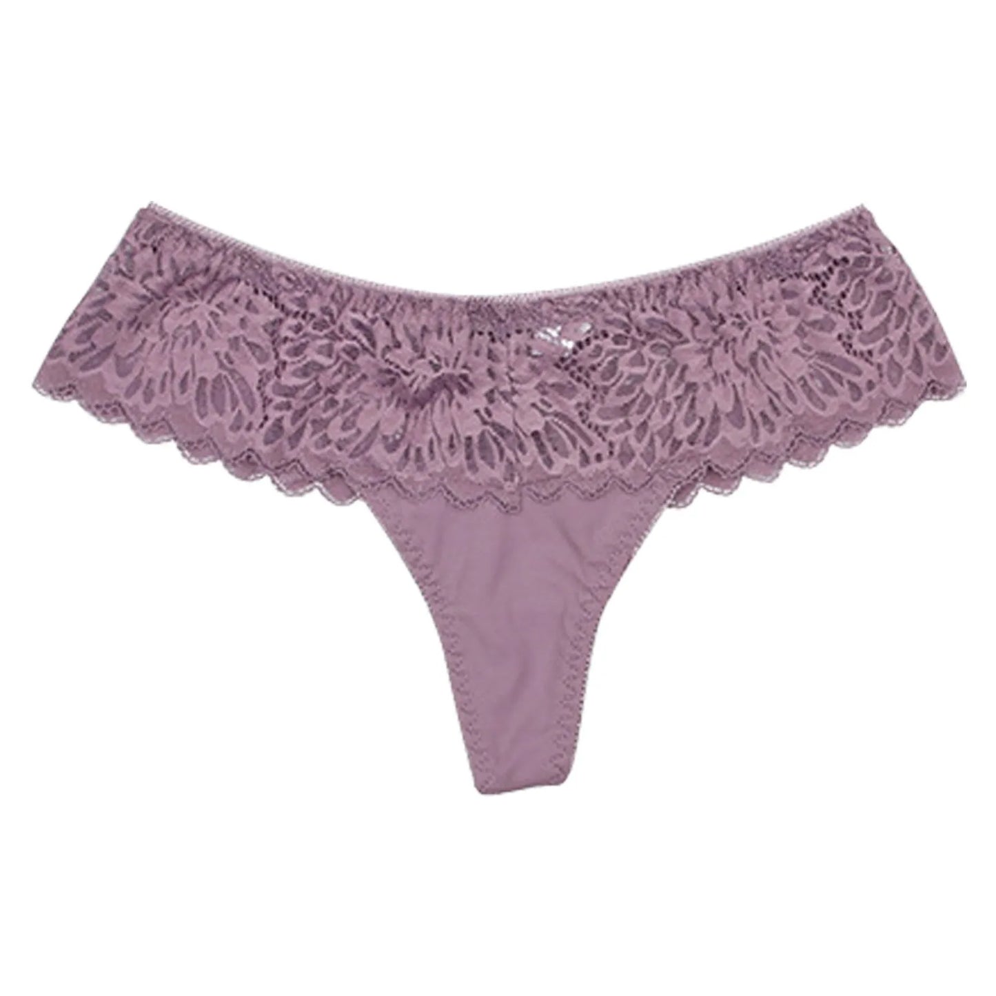 Tangas ZOMAXIUJEE em tom lilás com detalhe em renda, ideal para lingerie feminina renda