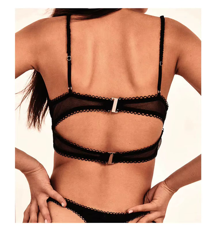 Sutiã de renda da CINOON com costas em fecho moderno, ideal para lingerie feminina rendada
