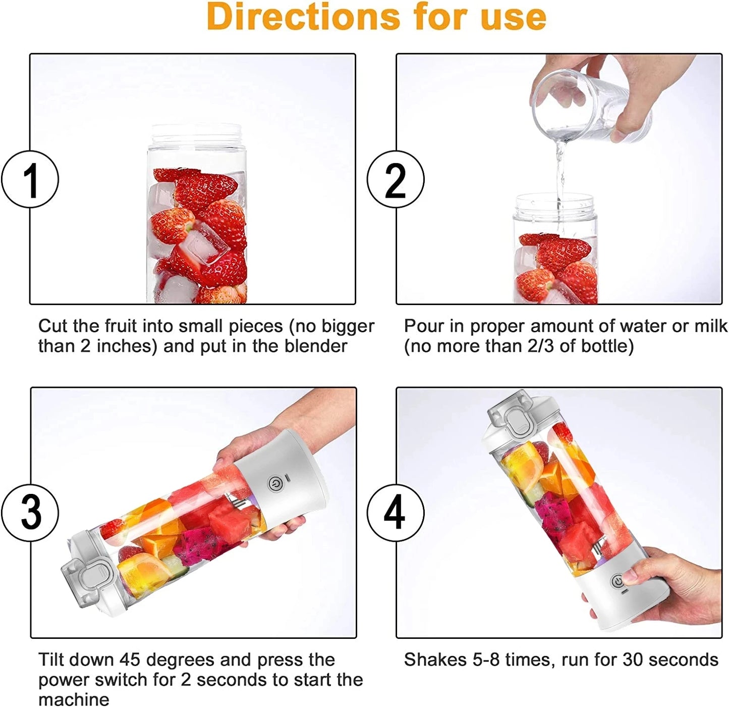 Mini liquidificador PLUZZ pessoal smoothie para preparar shakes de frutas em poucos segundos