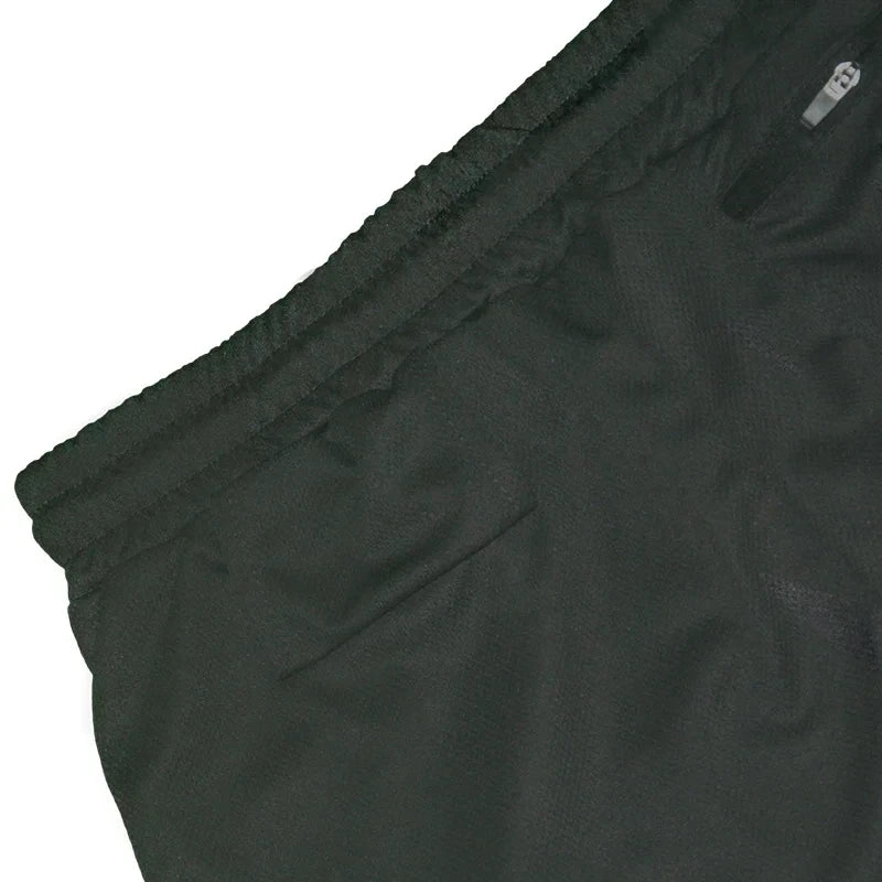short fitness masculino com estampa LAMLKKY em preto com cós elástico bolso com zíper e tecido respirável