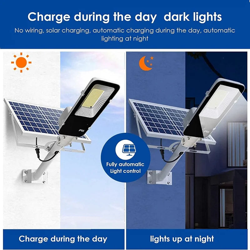 Luminária solar externa YQCHEZI com luz solar externa poderosa para iluminação noturna automática