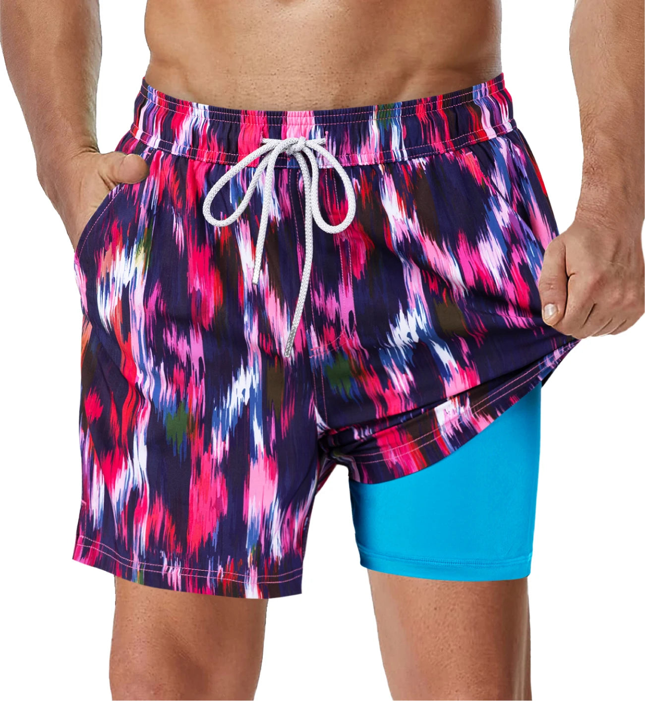 Shorts de banho masculino SURFCUZ com estampa colorida e cintura elástica para conforto e estilo
