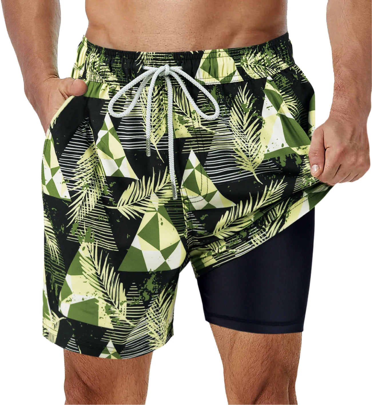 Shorts de banho masculino SURFCUZ com estampa tropical e bolso lateral para conforto e estilo