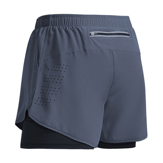 Shorts de treino masculino ANSDANK em cinza com bolso traseiro e detalhe em malha ventilada
