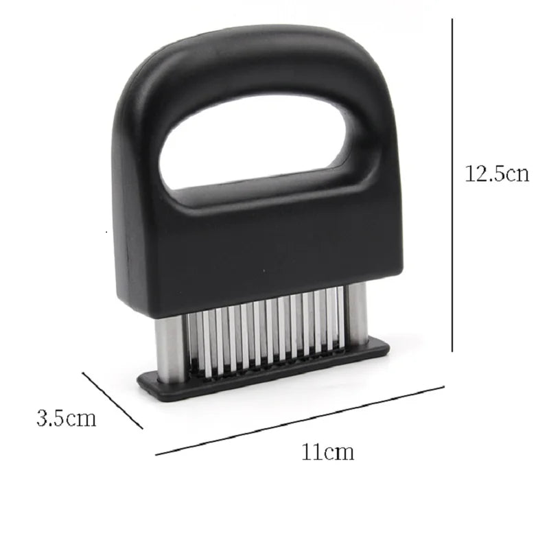 Martelo de agulha para carne com cabo ergonômico e 12 agulhas para amaciar cortes de carne