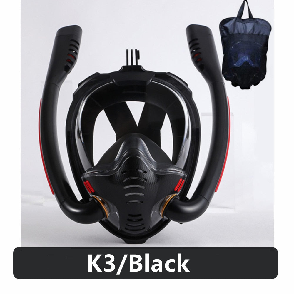 Máscara de mergulho sub aquática K2 na cor preta, ideal máscara de mergulho para homens e mulheres