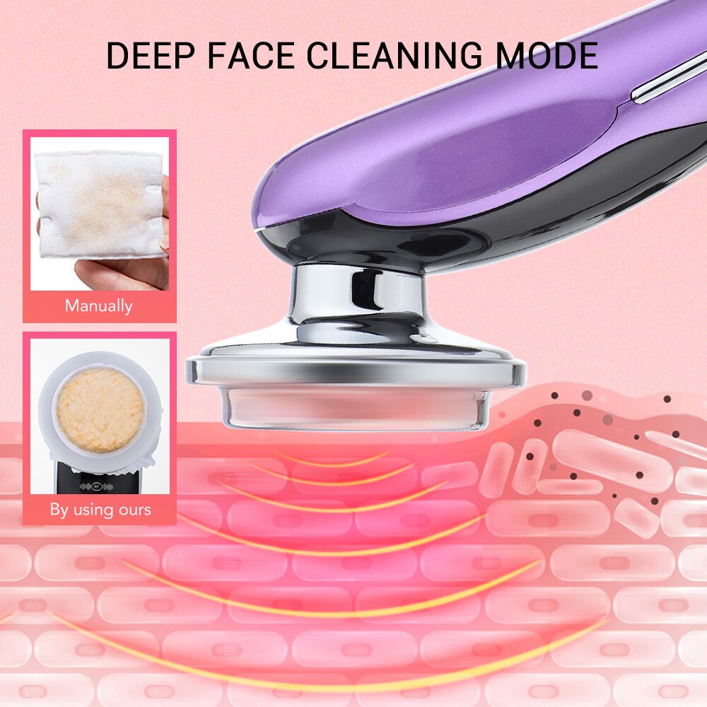 Massageador facial 7 em 1 da LMH com modo de limpeza profunda para cuidados da pele