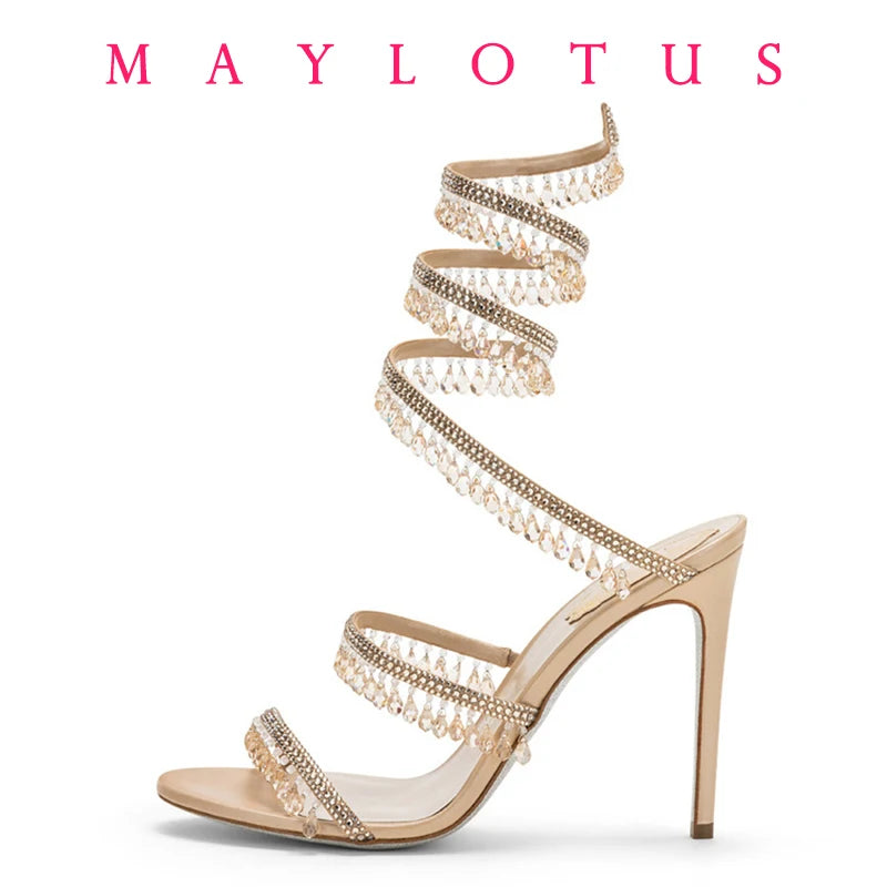 Sandálias femininas MAYLOTUS com salto alto estilo stiletto, perfeitas como sapatos de casamento stiletto