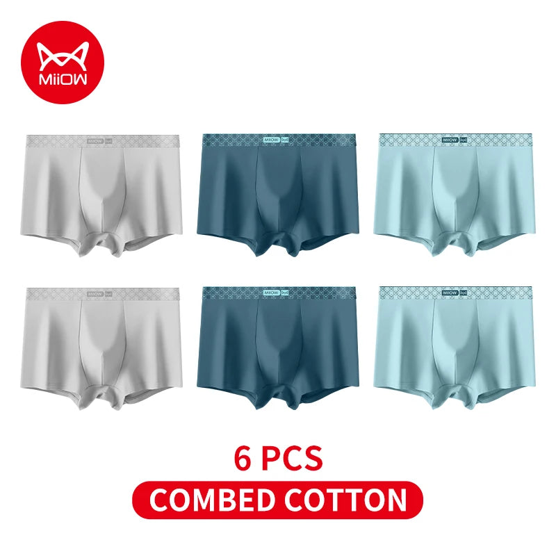 Cueca masculina pacote com 6, em algodão penteado, disponível nas cores cinza e azul