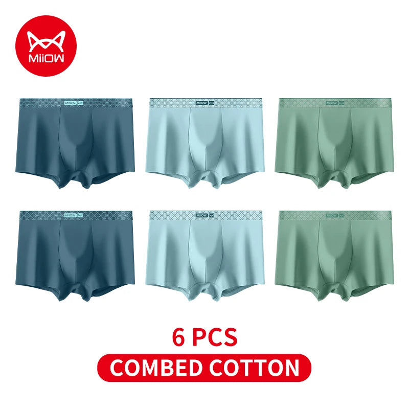 Cueca masculina pacote com 6, confeccionadas em algodão penteado, em vários tons de azul e verde