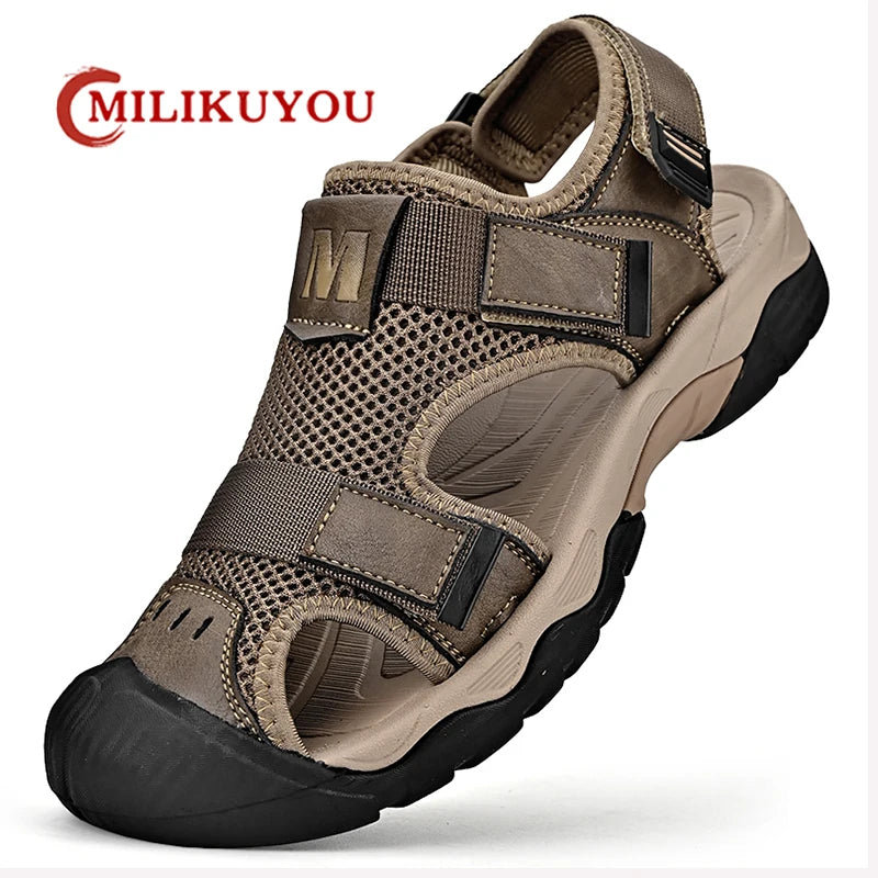 Sandália masculina MILLIQ com design respirável e solado antiderrapante para homens
