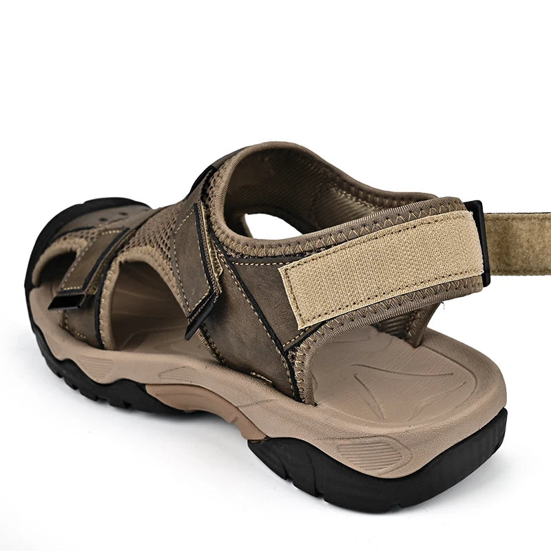 Sandália masculina MILLIQ em bege com design confortável e sapato antiderrapante para homens