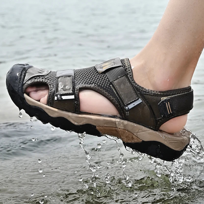 Sandália masculina MILLIQ com sola antiderrapante para homens, ideal para atividades ao ar livre