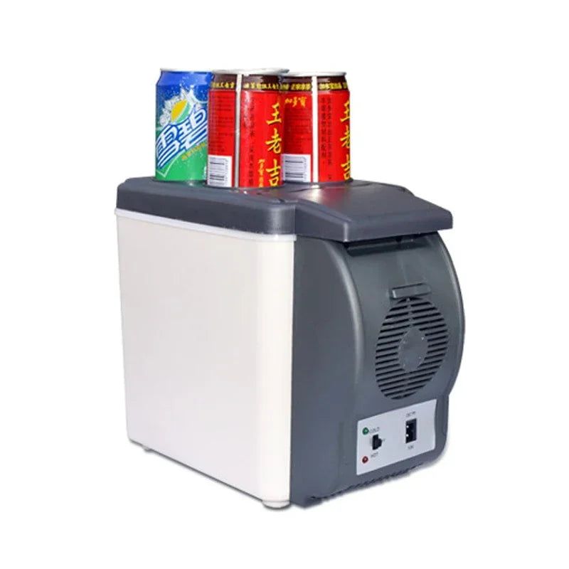 Mini refrigerador de carro 6L com capacidade para latas, ideal para viagens e picnics
