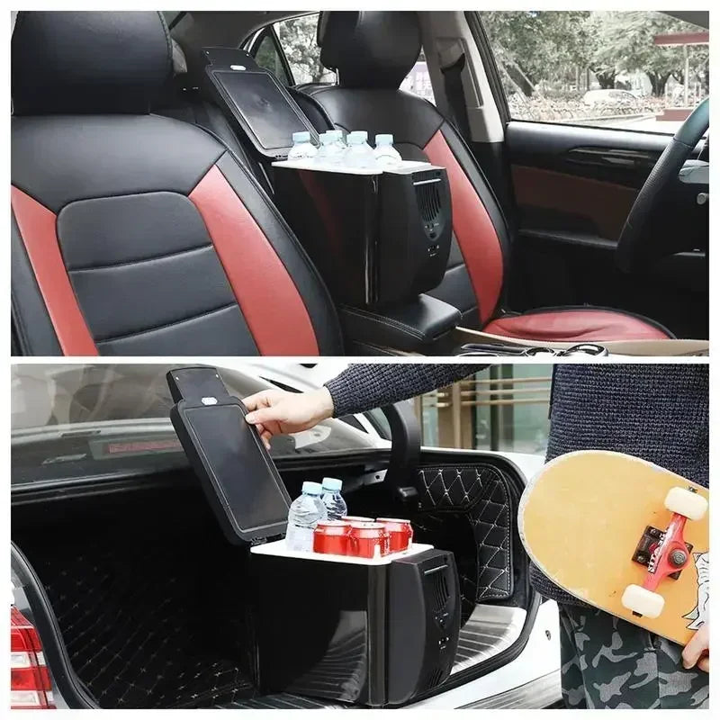 Mini refrigerador de carro 6L compacto para bebidas e alimentos com fácil acesso no veículo