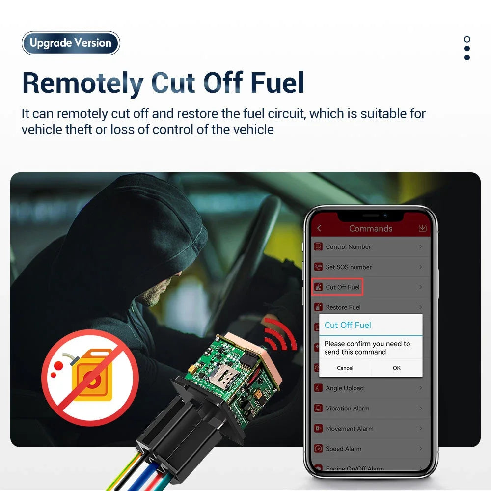 Dispositivo MICODUS de rastreamento automotivo com função de corte remoto de combustível para rastreador GPS para motocicleta