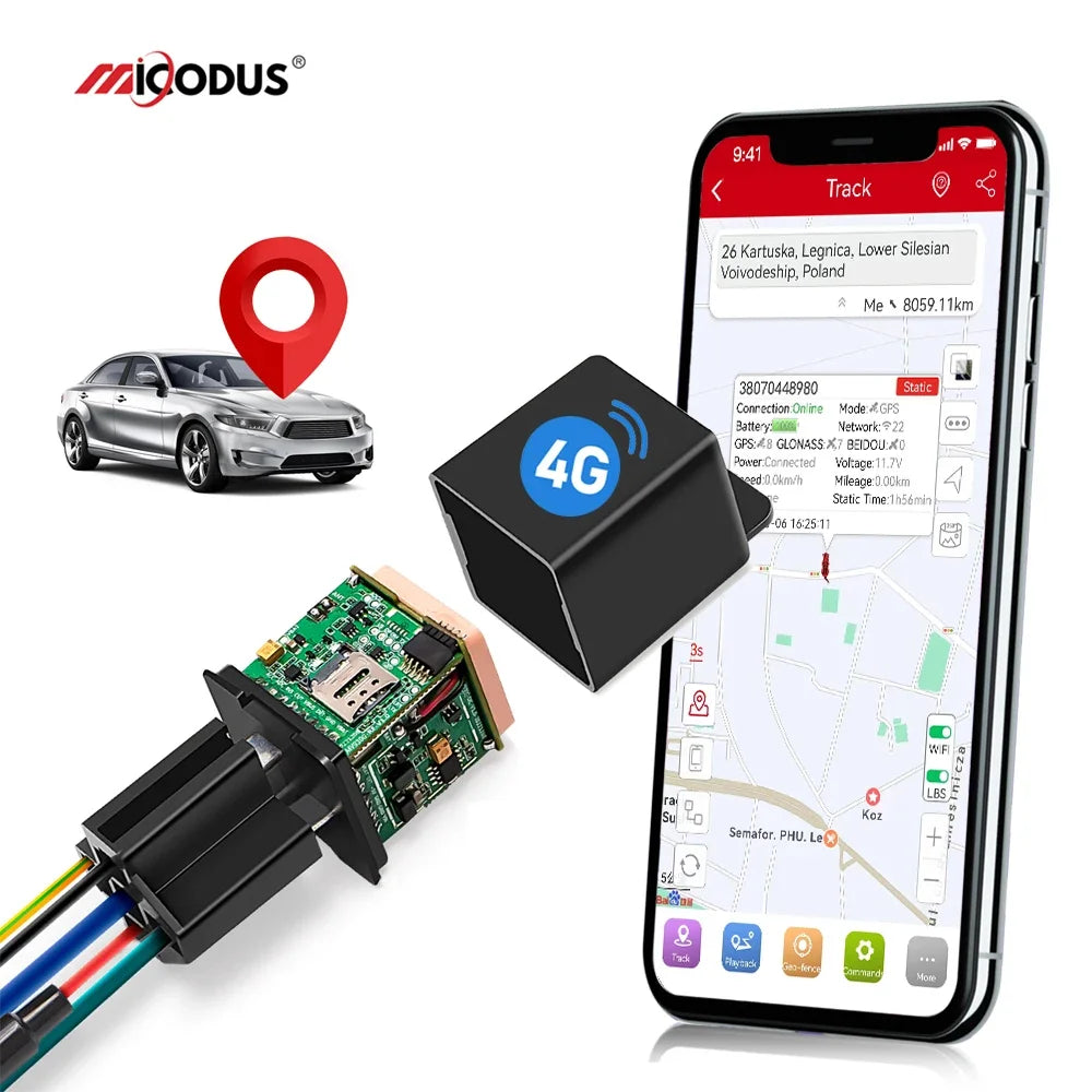 Dispositivo MICODUS com rastreador GPS para motocicleta e aplicativo de monitoramento em smartphone