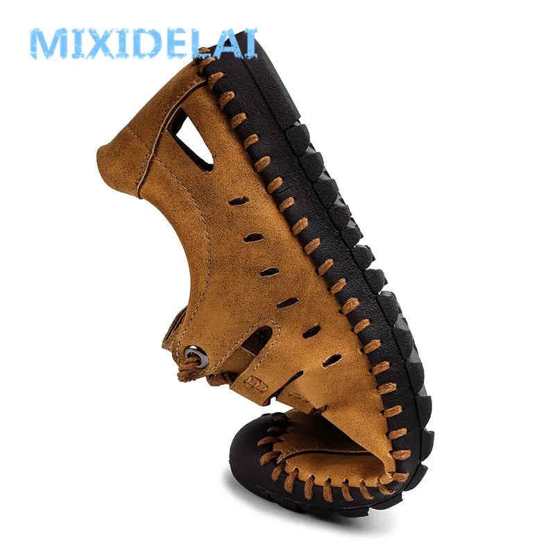 Sapatos casuais masculinos da MIXDELAI em tom marrom com design confortável e sola antiderrapante