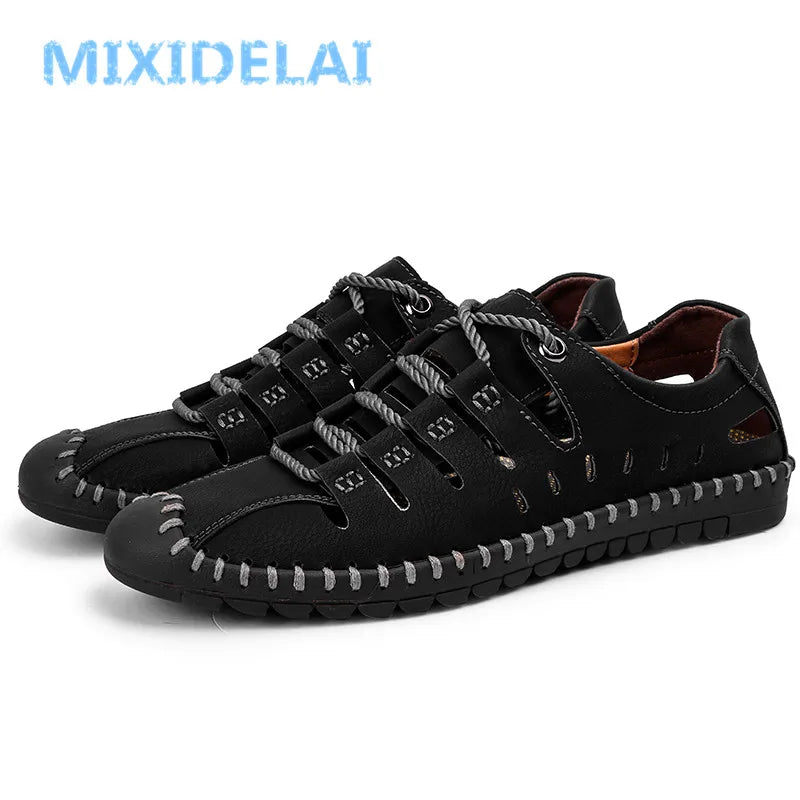 Sapatos casuais masculinos da MIXDELAI em preto com design confortável e moderno para uso diário