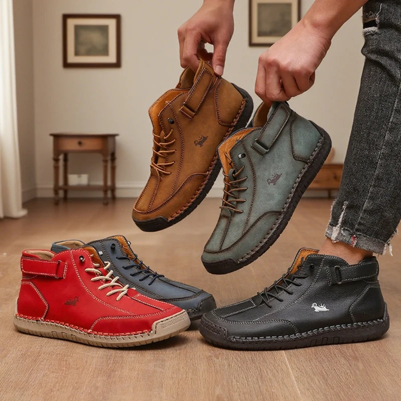 Botas masculina DQTBE em diversas cores, incluindo mocassim masculino antiderrapante couro para conforto e estilo