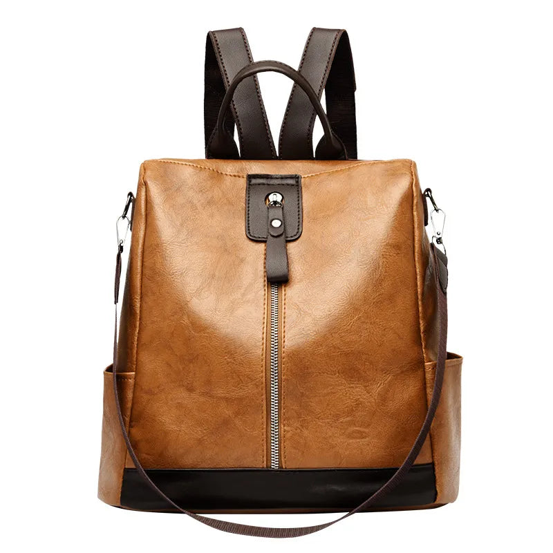 Mochila feminina anti-roubo YOGODLNS em tom marrom com design elegante e alças ajustáveis