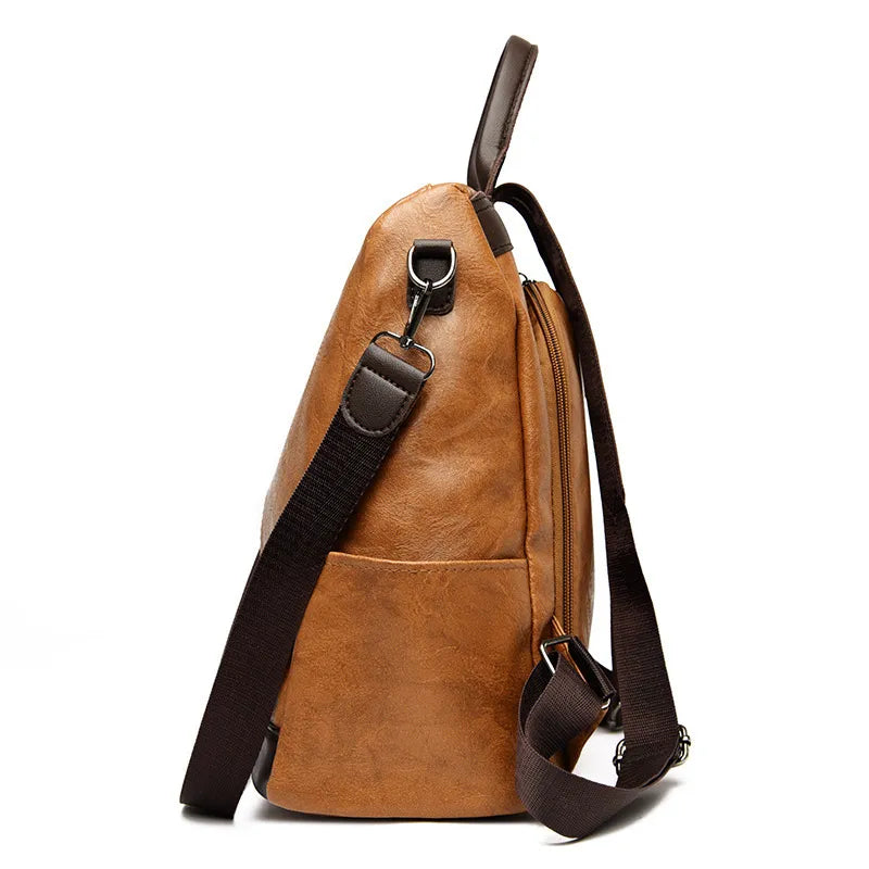 Mochila feminina anti-roubo YOGODLNS em couro sintético com design elegante e prático