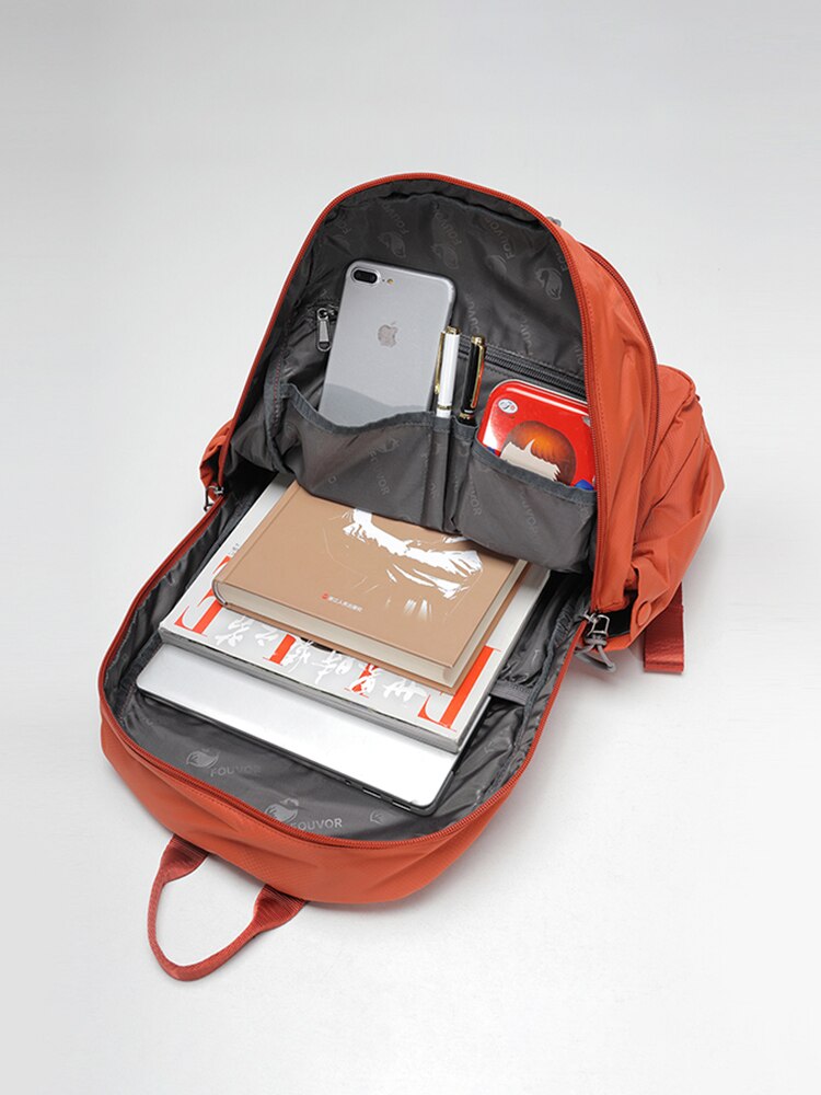 Mochila feminina casual grande FOUVOR com compartimentos para laptops, cadernos e materiais escolares