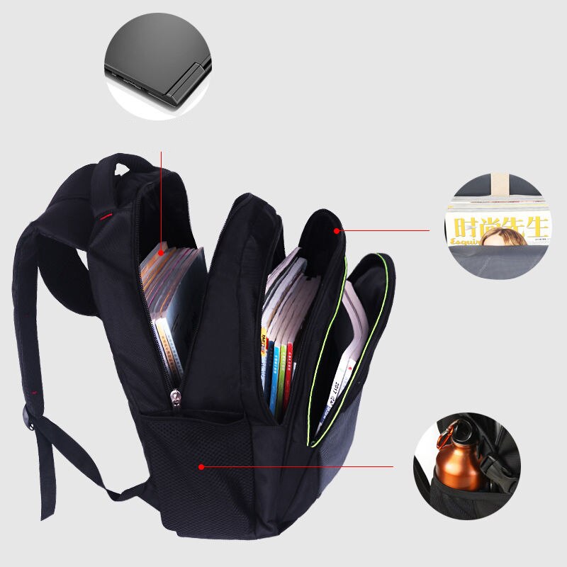 Mochila masculina casual WEIXIER com compartimentos organizados para laptop e itens pessoais