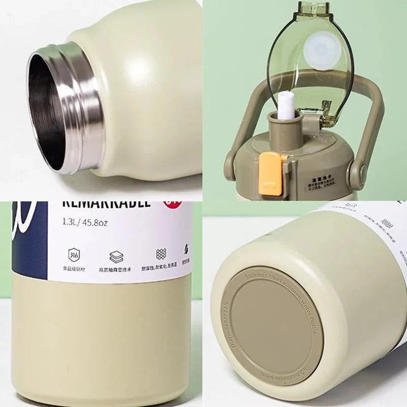 Garrafa térmica MODUS em tom bege, ideal como Vacuum Flask para Camping, com design durável e funcional