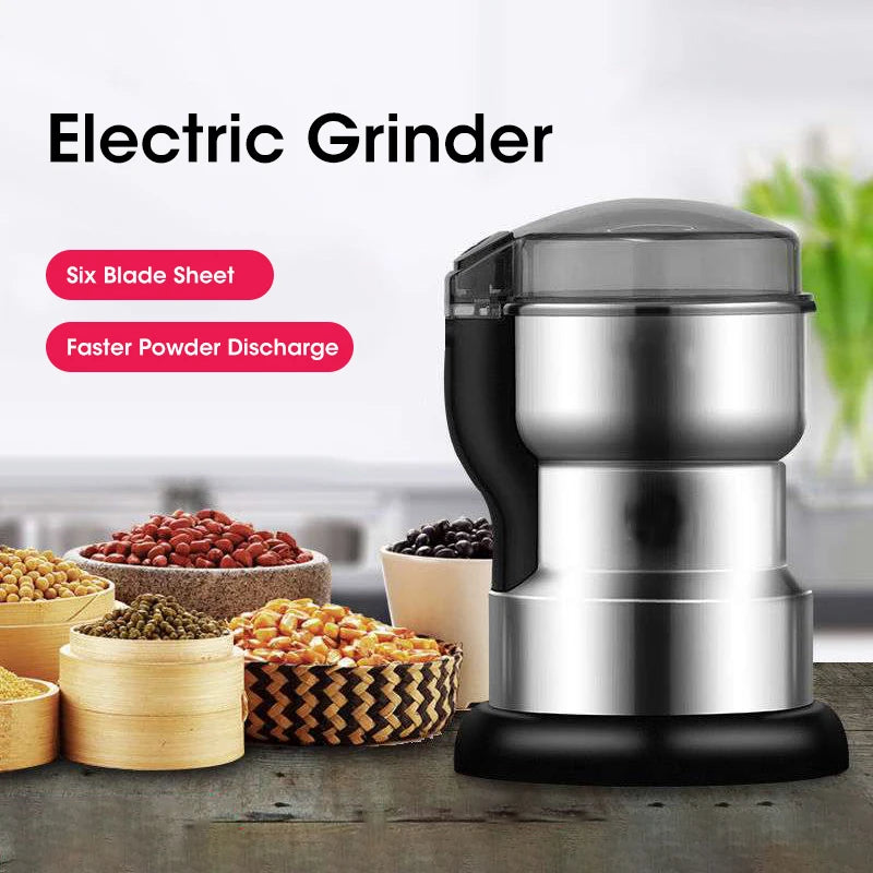 Moedor multifuncional 400W da NOCCLILI com lâmina de seis facas para moagem eficiente de café e temperos