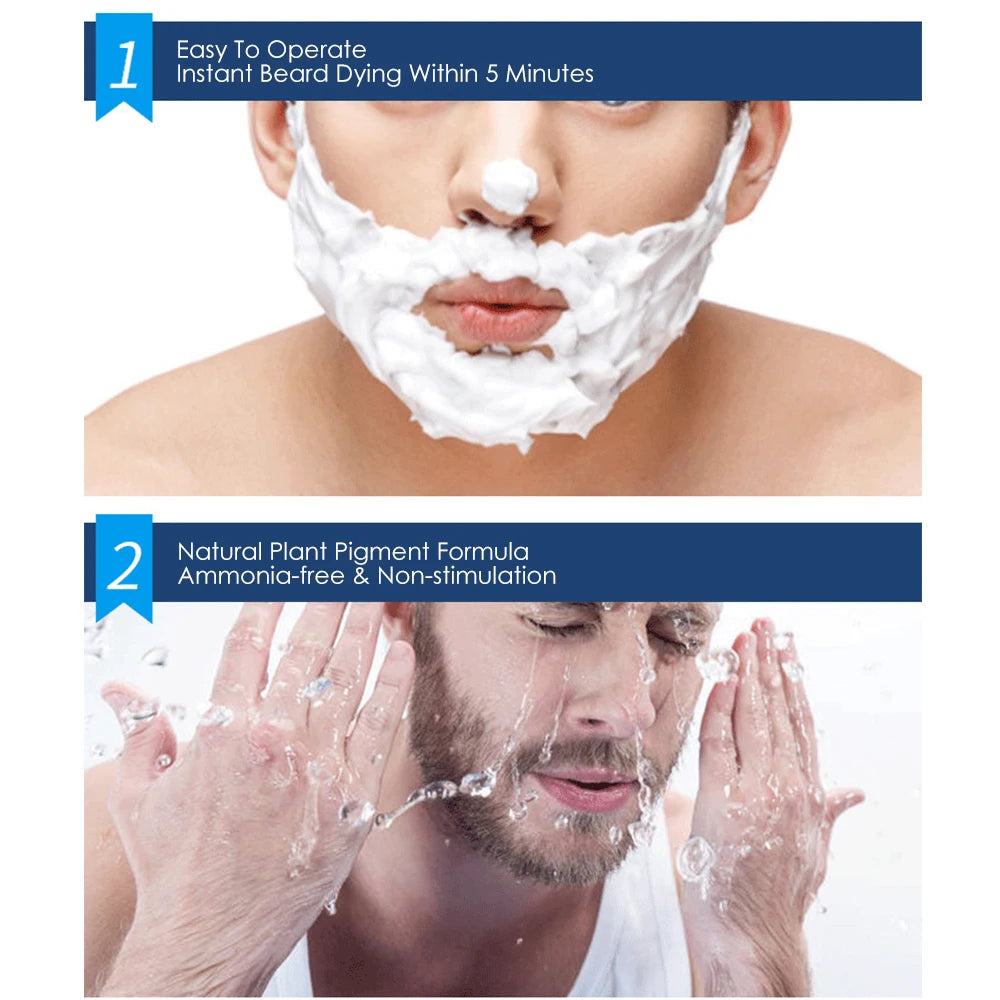 Shampoo para tingimento de barba masculina MOKERU com fórmula natural para coloração rápida e fácil